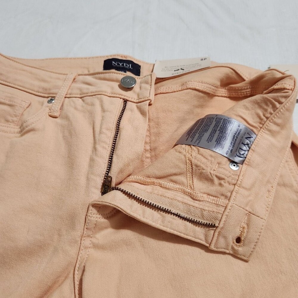 NYDJ Chloe Capri crop stretch Jeans Women's Size 8P Melon Side Slits NWT ---7 - Picture 10 of 11